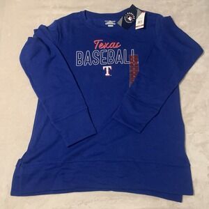 MLB Texas Rangers Women's Size XL/TG/EG Long Sleeve Blue Neck Lounge LS